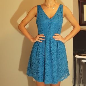 Bright blue lace dress